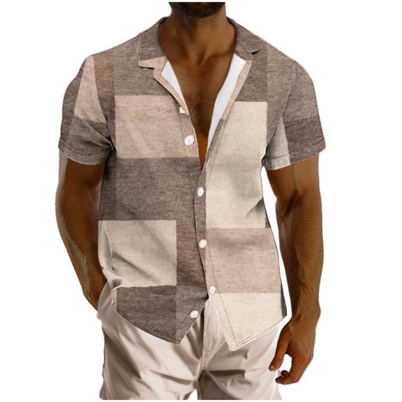 ZCFZJW Men's Hawaiian Shirt Short Sleeve Tropical Floral Beach Shirt Big and Tall Regular Fit Casual Button Down Summer Graphic T-Shirt Tops Multicolor#07 S