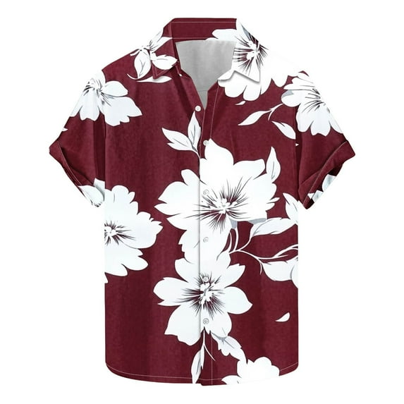 ZCFZJW Men's Hawaiian Shirt Trendy Regular Fit Casual Short Sleeve Floral Button Down Shirts Tropical Holiday Beach Shirts Summer Outfit Clothes 2025 Multicolor#09 S