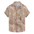 thumbnail image 1 of ZCFZJW Men's Hawaiian Short Sleeve Button Down Graphic T-Shirts Summer Tropical Leaves Pattern Print Beach Aloha Party Wear Shirt Yellow S, 1 of 5