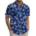 thumbnail image 1 of ZCFZJW Men's Hawaiian Wrinkle Free Shirts Big and Tall Regular Fit Casual Short Sleeve Button Down Tropical Floral Beach Vacation Tees Shirt Tops Multicolor#06 L, 1 of 6