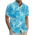 thumbnail image 1 of ZCFZJW Men's Hawaiian Wrinkle Free Shirts Big and Tall Regular Fit Casual Short Sleeve Button Down Tropical Floral Beach Vacation Tees Shirt Tops Multicolor#01 XXXXXL, 1 of 6