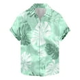 thumbnail image 1 of ZCFZJW Men's Hawaiian Wrinkle Free Short Sleeve Button Down Tropical Floral Beach Vacation Shirt Big and Tall Regular Fit Casual Graphic Holiday T-Shirt Tops Multicolor#11 XL, 1 of 5