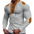 thumbnail image 1 of ZCFZJW Men's Hoodies Thermal Shirts Henley Pullover Sweatshirt Lightweight Crew Neck Half Button Drawstring Long Sleeve Corduroy Top Gray XXXL, 1 of 1
