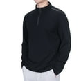 thumbnail image 1 of ZCFZJW Men's Lightweight Active Quarter Zip Long Sleeve Athletic Performance Pullover (Available in Big & Tall) Trendy Basic Workout Sweatshirt Tops Black M, 1 of 9