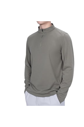 Men's Lightweight Active Quarter Zip Long Sleeve Athletic Performance Pullover (Available in Big & Tall) Trendy Basic Workout Sweatshirt Tops Green L