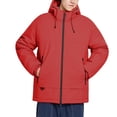 thumbnail image 1 of ZCFZJW Men's Lightweight Waterproof Hooded Rain Jacket Outdoor Full Zip up Long Sleeve Drawstring Hooded Raincoat Shell Jacket for Hiking Travel with Multi-Pockets Red XXXL, 1 of 7