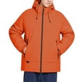 thumbnail image 1 of ZCFZJW Men's Lightweight Waterproof Hooded Rain Jacket Outdoor Full Zip up Long Sleeve Drawstring Hooded Raincoat Shell Jacket for Hiking Travel with Multi-Pockets Orange S, 1 of 6
