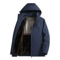 thumbnail image 1 of ZCFZJW Men's Lightweight Windbreaker Rain Jacket Sherpa Fleece Lined Warm Raincoat with Detachable Hood for Hiking Fishing Activewear Trendy Blue XXXXL, 1 of 7