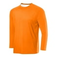 thumbnail image 1 of ZCFZJW Men's Long Sleeve Breathable Shirts Lightweight UPF 50+ UV Sun Protection Crewneck Athletic Shirts for Hiking Running Workout Rash Guard Orange M, 1 of 2