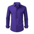 thumbnail image 1 of ZCFZJW Men's Long Sleeve Dress Shirts Casual Solid Color Stretch Wrinkle Free Button Down Shirt Business Wedding Formal Shirts Regular Fit T-Shirts Tops Hot Pink L, 1 of 5