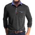 thumbnail image 1 of ZCFZJW Men's Long Sleeve Polo Shirts Lightweight Casual Button Golf Tshirt Moisture Wicking Cotton Tee Collared Basic Shirts with Pocket Dark Gray L, 1 of 8