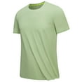 thumbnail image 1 of ZCFZJW Men's Mesh Quick-Dry Short Sleeve Workout Shirt Casual Summer Short Sleeve Solid Color Pola Tshirt Slim Fit Lapel Stretch T-Shirt Tops Green L, 1 of 9