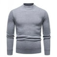 thumbnail image 1 of ZCFZJW Men's Mock Turtleneck Sweaters Trendy Slim Fit Basic Solid Color Long Sleeve Soft Lightweight Casual Pullover Stretch Knit Tops Dark Gray XXXL, 1 of 6