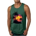 thumbnail image 1 of ZCFZJW Men's Muscle Gym Workout Stringer Tank Tops Bodybuilding Fitness T-Shirts Cute Summer Tropical Palm Tree Graphic Gym Tees Shirt Vest Green M, 1 of 5