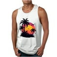 thumbnail image 1 of ZCFZJW Men's Muscle Gym Workout Stringer Tank Tops Bodybuilding Fitness T-Shirts Cute Summer Tropical Palm Tree Graphic Gym Tees Shirt Vest White XXXXL, 1 of 5