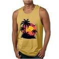 thumbnail image 1 of ZCFZJW Men's Muscle Gym Workout Stringer Tank Tops Bodybuilding Fitness T-Shirts Cute Summer Tropical Palm Tree Graphic Gym Tees Shirt Vest Yellow L, 1 of 5