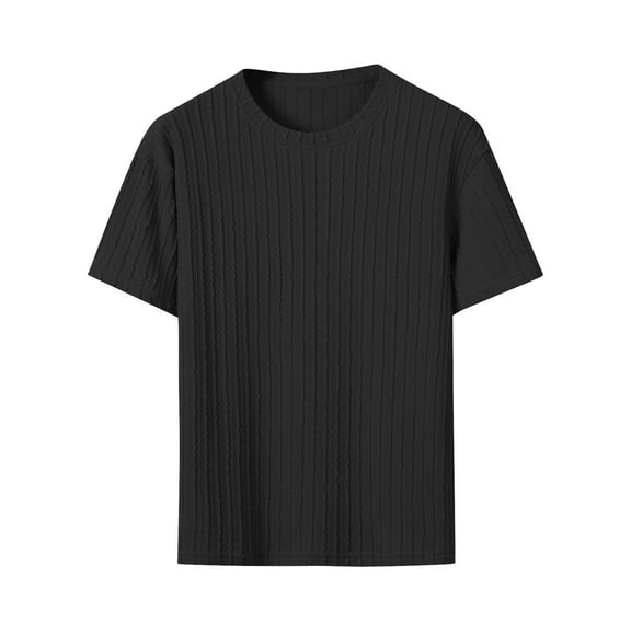 ZCFZJW Men's Muscle T Shirts Stretch Short Sleeve Bodybuilding Workout Casual Slim Fit Basic Crew Neck Athletic Tee Shirts Tops Black XXXL