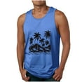 thumbnail image 1 of ZCFZJW Men's Muscle Tank Tops Quick Dry Big and Tall Regular Fit Casual Workout Gym Tanks Summer Tropical Palm Tree Print Sleeveless T Shirts Blue XXXXL, 1 of 5