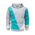 thumbnail image 1 of ZCFZJW Men's Novelty Color Block Pullover Fleece Hoodie Long Sleeve Lightweight Casual Fall Drawstring Hooded Sweatshirt with Pocket Gray XXL, 1 of 9