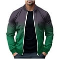 thumbnail image 1 of ZCFZJW Men's Ombre Bomber Jacket Lightweight Fall Jacket Full Zip Light Windbreaker Casual Tie Dye Gradient Print Long Sleeve Stylish Golf Jackets Green XXL, 1 of 5