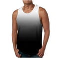 thumbnail image 1 of ZCFZJW Men's Ombre Tank Tops Cotton Performance Sleeveless Casual Tie Dye Gradient Print Summer Big and Tall Regular Fit Stretch Breathable T Shirts Black S, 1 of 4