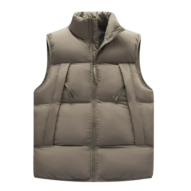ZCFZJW Men's Padded Down Vest Winter Casual Work Sports Travel