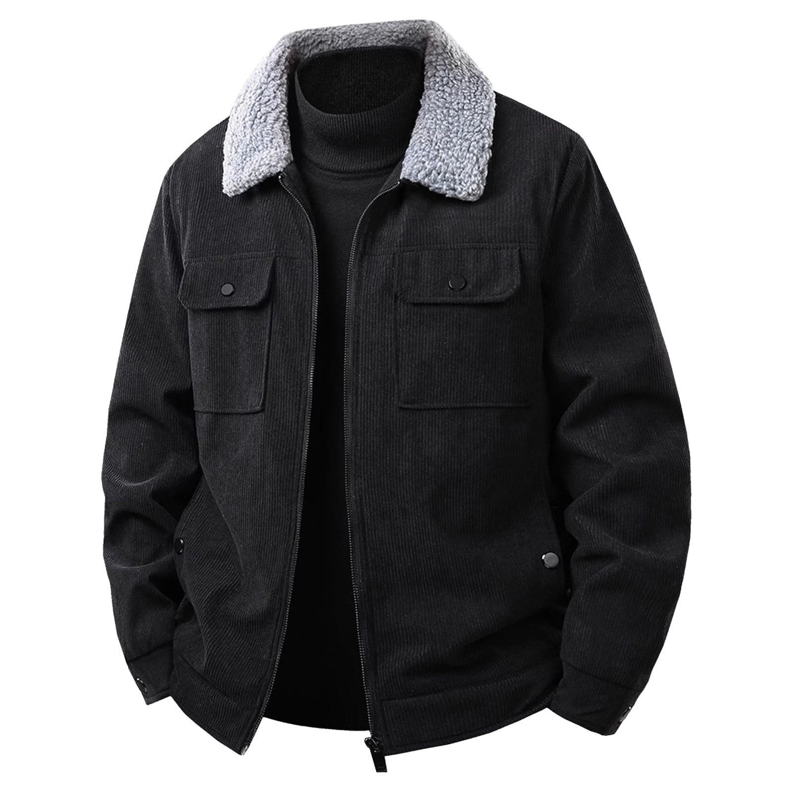 ZCFZJW Men's Polar Fleece Warm Sherpa Lined Shirt Jacket Big and