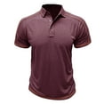 thumbnail image 1 of ZCFZJW Men's Polo Henley Shirt Moisture Wicking Quick Dry Summer Casual Striped Patchwork Short Sleeve Golf Polo T Shirts Tops Red M, 1 of 5