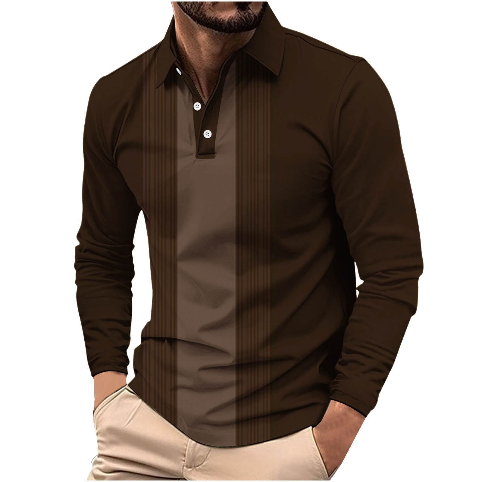 ZCFZJW Men's Polo Shirts Long Sleeve Casual Quarter Button up