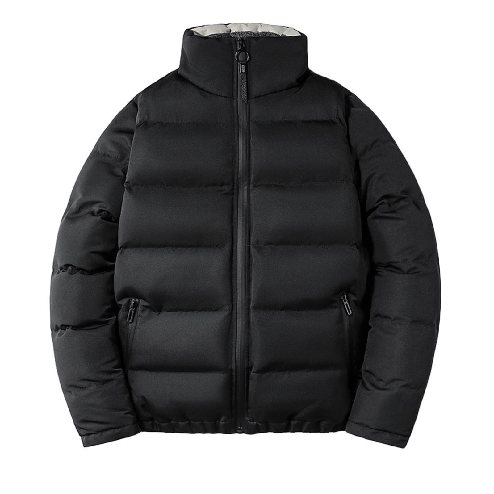 ZCFZJW Men's Puffer Jacket Lightweight Warm Winter Coats Regular Fit Big  and Tall Casual Full Zipper Long Sleeve Water Repellent Windproof Insulated  