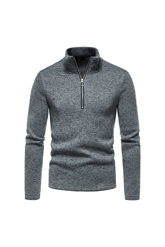 Men's Quick Dry Active Quarter Zip Long Sleeve Athletic Performance Pullover Sweaters Lightweight Mock Neck Comfort Golf Running Sweatshirts Dark Gray M