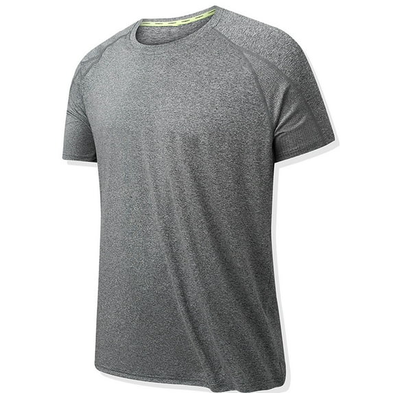 ZCFZJW Men's Quick Dry Moisture Wicking Active Athletic Performance Crew T-Shirt Solid Color Summer Short Sleeve Lapel Casual Slim Stretch Sports Tshirt Tops Black XXXXL