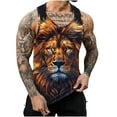 thumbnail image 1 of ZCFZJW Men's Quick Dry Sport Tank Top for Bodybuilding Gym Athletic Jogging Running,Cute 3D Animal Print Fitness Training Workout Sleeveless Shirts Multicolor#08 XXXXL, 1 of 7
