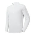 thumbnail image 1 of ZCFZJW Men's Running Shirt Long Sleeve Quarter Zip up Stand Collar Pullover Lightweight Moisture Wicking Quick Dry Athletic Workout Shirts White M, 1 of 4