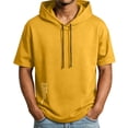 thumbnail image 1 of ZCFZJW Men's Short Sleeve Hoodie Shirts Workout Gym Sweatshirt Lightweight Muscle Fit Fashion Athletic Hoodies Pullover Hooded T-Shirts Tops Yellow XL, 1 of 10