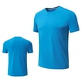thumbnail image 1 of ZCFZJW Men's Short Sleeve T-Shirt Trendy Solid Color Quick Dry UPF 50+ Athletic Running Workout Fishing Top Tee Performance Shirts Sky Blue M, 1 of 6