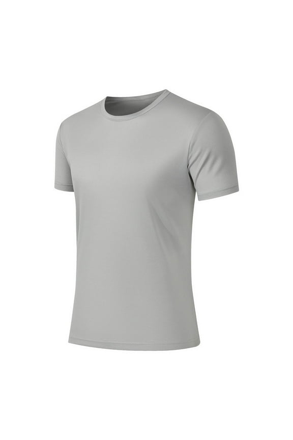 Men's Short Sleeve UPF 50+ T-Shirt Lightweight Quick Dry Rash Guard Athletic Running Swim Top Tee Performance Water Shirts Gray L