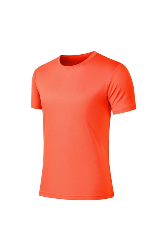 Men's Short Sleeve UPF 50+ T-Shirt Lightweight Quick Dry Rash Guard Athletic Running Swim Top Tee Performance Water Shirts Orange XL