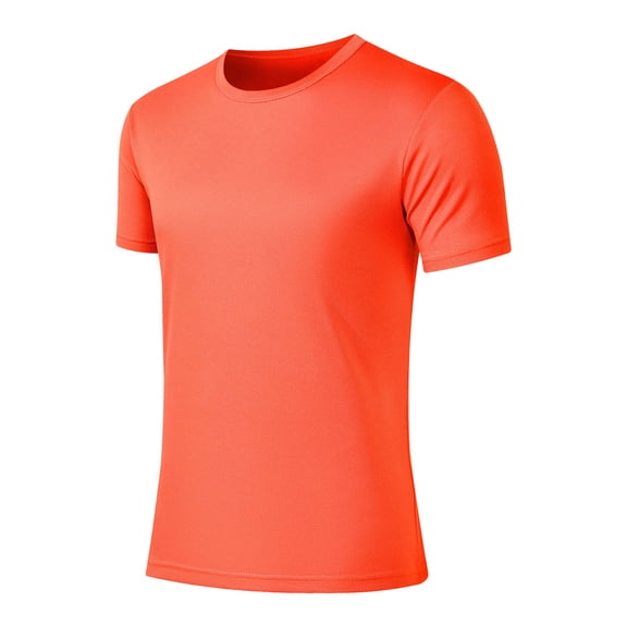 ZCFZJW Men's Short Sleeve UPF 50+ T-Shirt Lightweight Quick Dry Rash Guard Athletic Running Swim Top Tee Performance Water Shirts Orange XXXXL