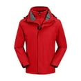thumbnail image 1 of ZCFZJW Men's Ski Jacket 3 in 1 Waterproof Winter Thick Warm Jacket Snow Jacket Windproof Hooded Outwear with Inner Warm Fleece Coat Red S, 1 of 7