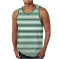 thumbnail image 1 of ZCFZJW Men's Sleeveless Casual Striped Workout Shirts Quick Dry Swim Tank Top Trendy Holiday Vacation Beach UV Protection Running Gym Muscle T Shirts Green XXXL, 1 of 5