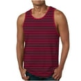 thumbnail image 1 of ZCFZJW Men's Sleeveless Casual Striped Workout Shirts Quick Dry Swim Tank Top Trendy Holiday Vacation Beach UV Protection Running Gym Muscle T Shirts Red XXXL, 1 of 5
