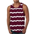 thumbnail image 1 of ZCFZJW Men's Sleeveless Weave Striped Tank Tops Big and Tall Workout Quick Dry Swim Athletic Gym Running Muscle Beach Shirts for Men Wine XXXL, 1 of 5