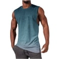 thumbnail image 1 of ZCFZJW Men's Sleeveless Workout Shirts Quick Dry Tie Dye Gradient Print Summer Swim Athletic Gym Running Muscle Beach Tank Tops for Men Light Blue M, 1 of 3