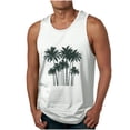 thumbnail image 1 of ZCFZJW Men's Sleeveless Workout Swim Shirts Big and Tall Regular Fit Quick Dry Running Tank Tops Summer Tropical Palm Tree Print Muscle Tees White M, 1 of 5