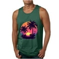 thumbnail image 1 of ZCFZJW Men’s Sleeveless Workout Tank Tops Athletic Running Quick Dry Muscle Shirts Moisture Wicking Lightweight Tropical Graphic Tees Shirt Green S, 1 of 5