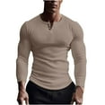 thumbnail image 1 of ZCFZJW Men's Slim Fit Basic Sweaters Casual Solid Color Long Sleeve Quarter Zip up Pullover Sweatshirts Trendy Workout Muscle T-Shirts Khaki XXL, 1 of 6