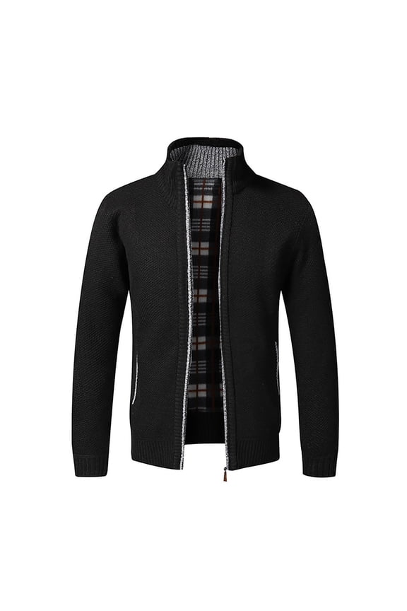 Men's Slim Fit Lightweight Softshell Bomber Jacket Coat Fall Jackets For Men Casual Fall Winter Long Sleeve Full Zip up Plush Thickened Coat Outwear Tops Black XXL