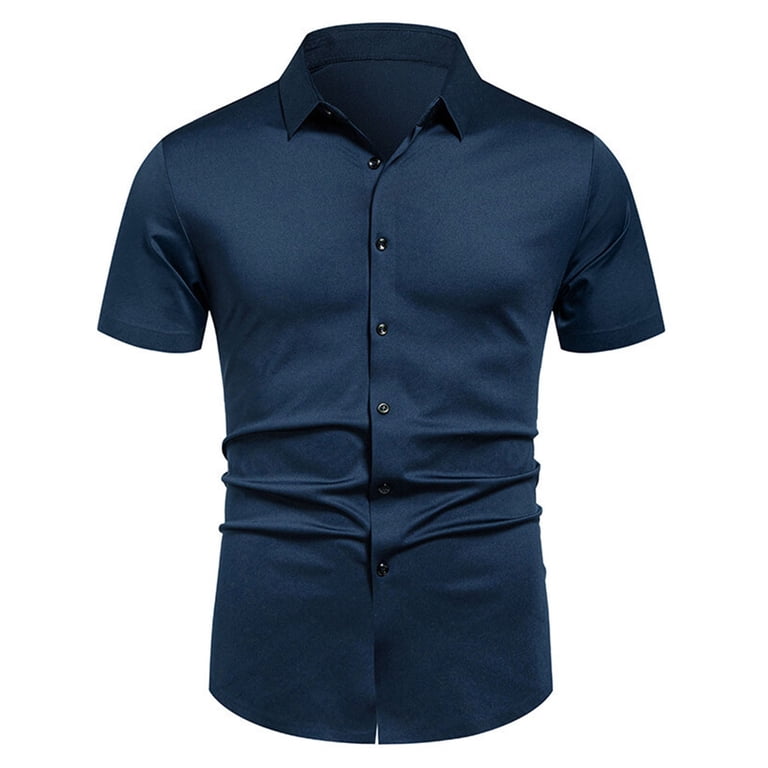 wrinkle-free dress shirts slim fit Amazon.com: JEMITOP Men's Short Sleeve Dress Shirts Casual Business Formal Slim Fit Stretch Wrinkle Free Button Down Shirt Black S : Clothing, Shoes & Jewelry