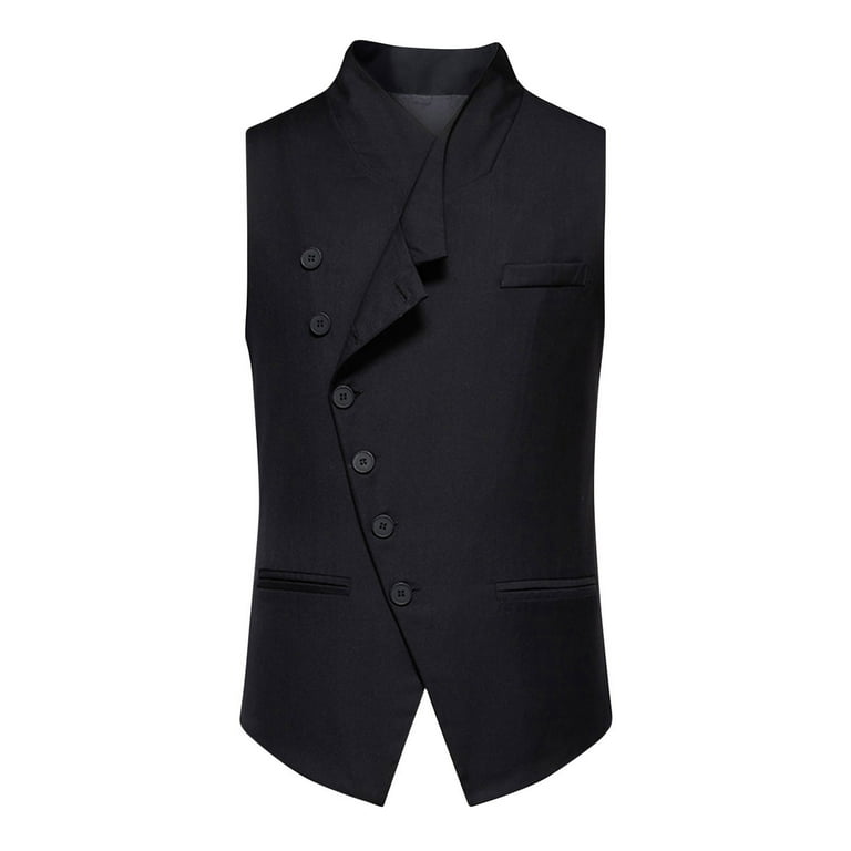 ZCFZJW Men's Suit Vest Formal Wedding Slim Fit Single-Breasted